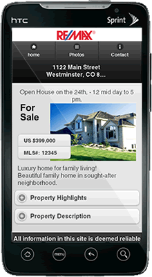 Mobile single property website